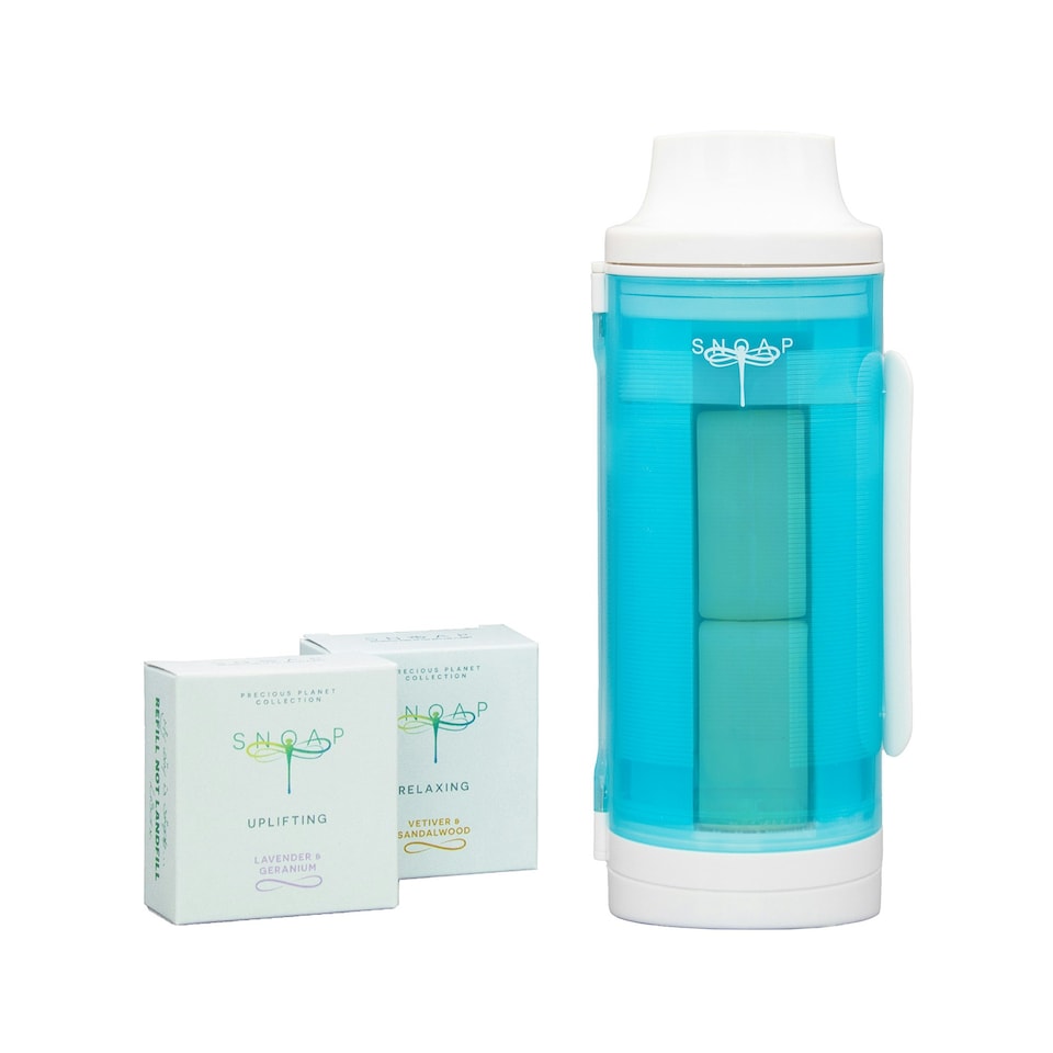 image 1 of SNOAP Dispenser (White) with wall mount and 2 Soaps