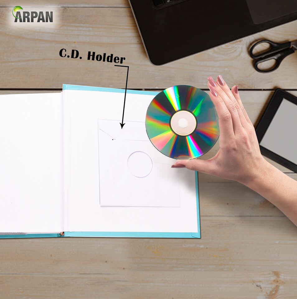 image 1 of ARPAN Slip In Case Book-Bound Memo Photo Album – Holds 200 Photos 6" x 4" (10x15cm) – Hardcover Memory Album with Writing Space for Family, Wedding & Travel Pictures