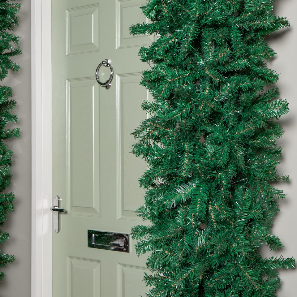 image 1 of 8ft (2.50m) Samuel Alexander Single Door Plain Green Christmas Tree Arch with 2000 Tips