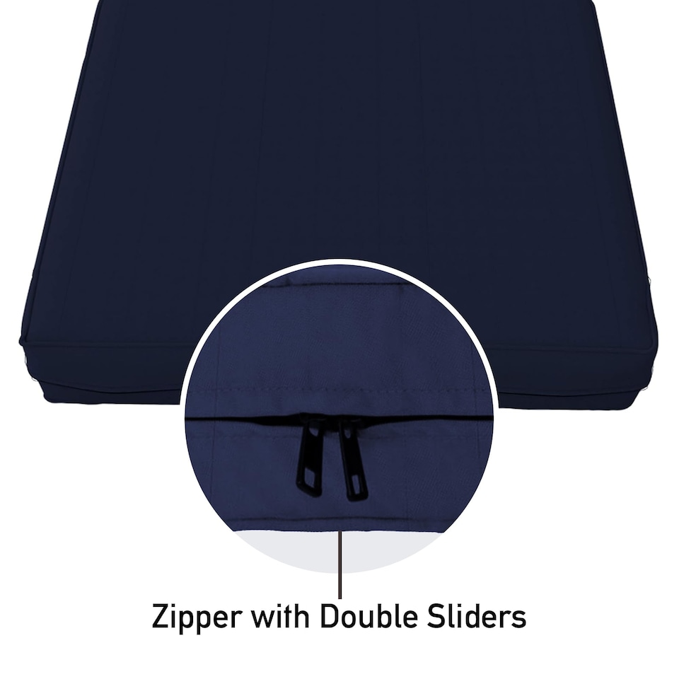 image 1 of Covers&All Square Cushion Slipcover for Patio Couch Sofa Seats Cover only, Pack of 2, 24in D x 24in W, Navy Blue