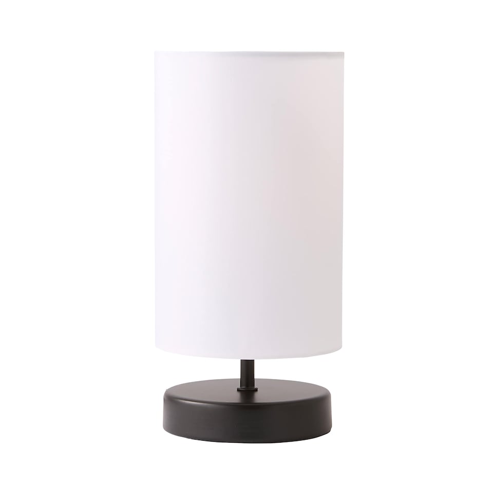 image 1 of ValueLights Francis Matte Black Touch Table Lamps White Shades | Black | White