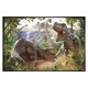 image 1 of Gloss Black Framed  Dinosaur Battle David Penfound Maxi Poster