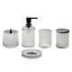 image 1 of Showerdrape Regent Ribbed Glass Chrome 5 Piece Bathroom Accessory Set