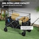 image 3 of Outsunny 180L Folding Garden Trolley Wagon Cart w/ Extendable Side Walls, Black