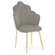 image 1 of Interiors by Premier Grey Velvet Dining Chair, Durable & Adjustable Velvet Office Chair, Backrest Grey Accent Chair with Gold Legs
