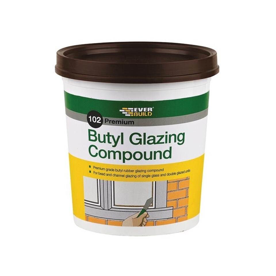 Everbuild Sika 102 Butyl Glazing Compound Brown 2kg - Multi Colour - One Size
