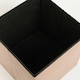 image 6 of OHS Matte Velvet Soft Foldable Cube Footstool Seat Storage Organiser Ottoman Cream | Natural