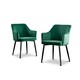 image 1 of Furniturebox 2x Calla Green Velvet Dining Chairs with Black Legs