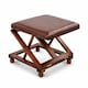image 2 of Folding Leather Cushion Padded Footstool Foot Rest