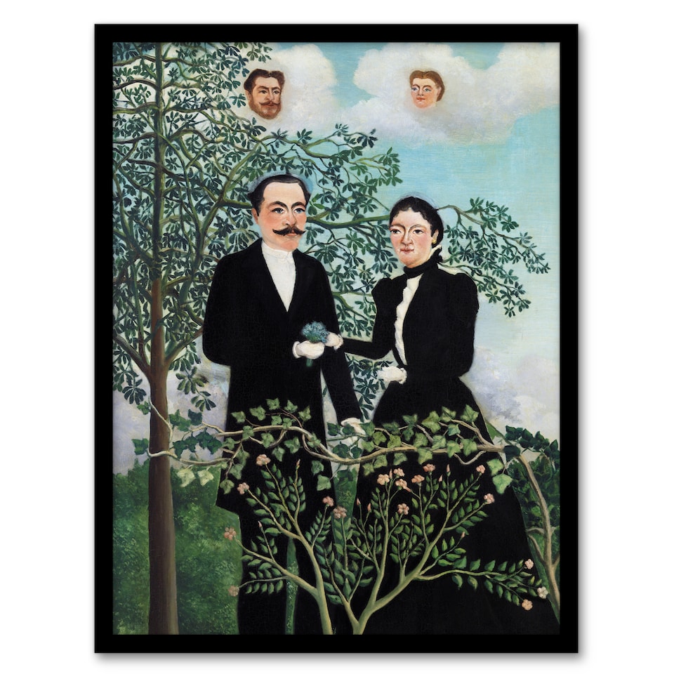 image 1 of Past and Present Philosophical Thought Rousseau Framed Wall Art Print 12X16"