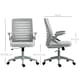 image 7 of Vinsetto Mesh Office Chair Home Swivel Task Chair with Arm, Grey