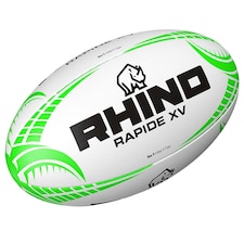 Rhino Rapide XV Rugby Ball - White/Green - 5