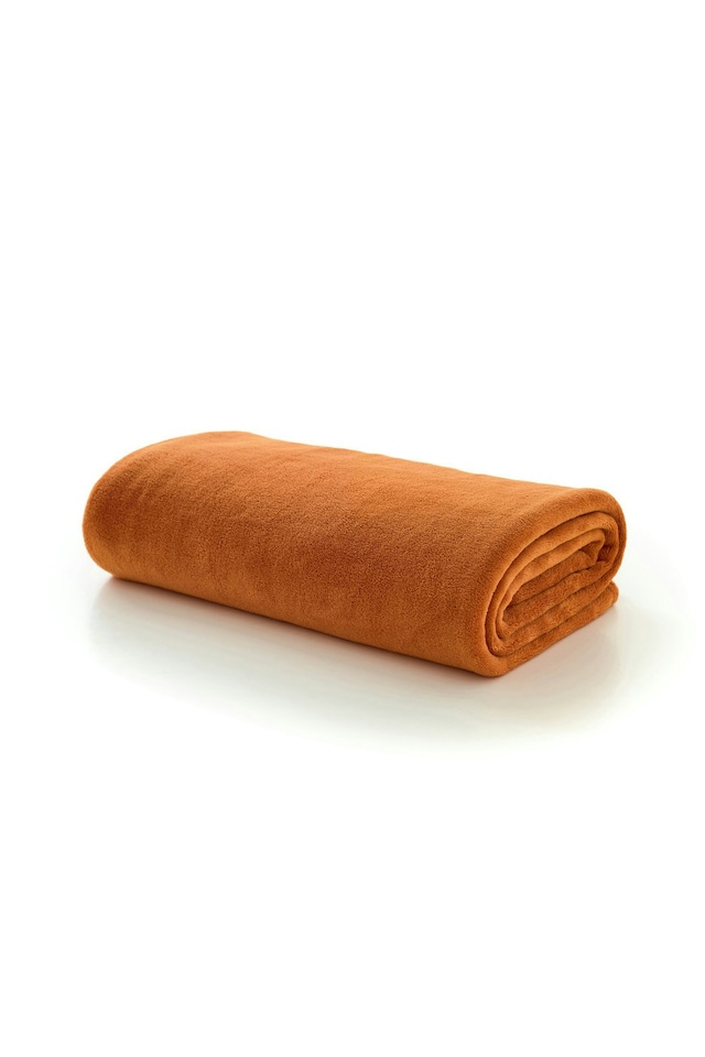 image 1 of Snuggle Touch 140 x 180cm Soft Blanket - Solid Colour Plain Throws | Orange | Rust | 1