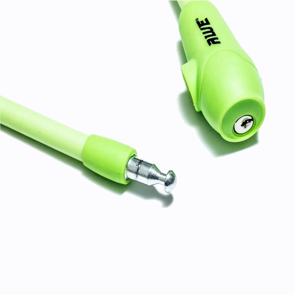 image 1 of AWE Silicone 600mm x 12mm Bike Automatic Hardened Steel Cable Lock Green