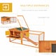 image 8 of PawHut Rabbit Hutch, Bunny Cage with Run & Sliding Tray, Hay Rack, Orange