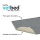 image 3 of Non-slip Vetbed Duo-Paw Grey with Pink & White Paws  100cm x 75cm