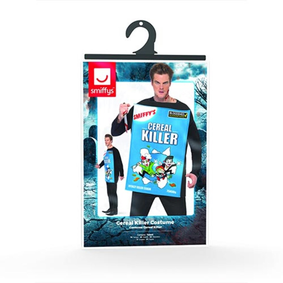 image 1 of Cereal Killer Funny Fancy Dress Costume Unisex Adult One Size | Blue