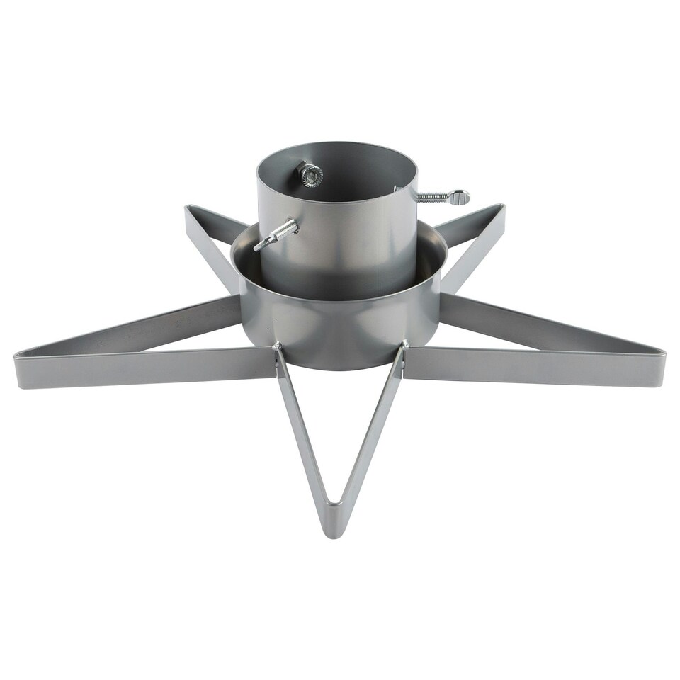 image 1 of Harbour Housewares Metal Star Christmas Tree Stand - Silver