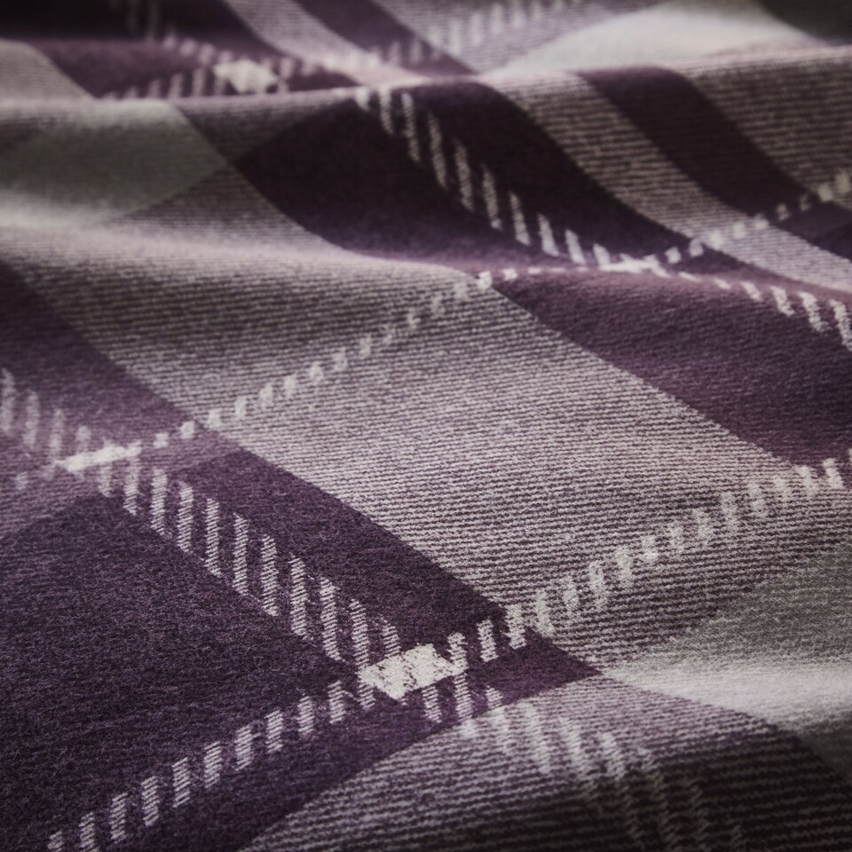 image 1 of D & D Colville Check Duvet Cover Set Plum