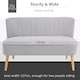 image 5 of HOMCOM Velvet-Feel Double Sofa w/ Wood Frame Foam Padding High Back, Grey