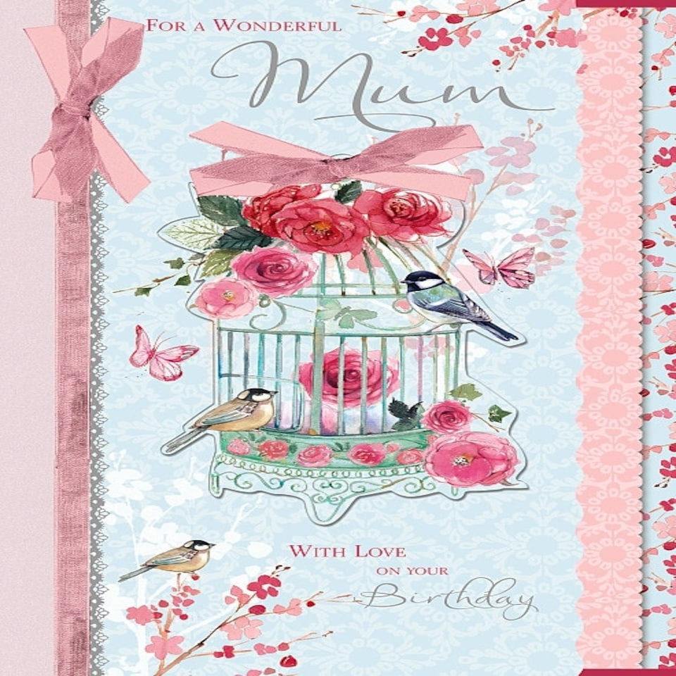image 1 of to a Wonderful Mum Glitter and Ribbon Birthday Card