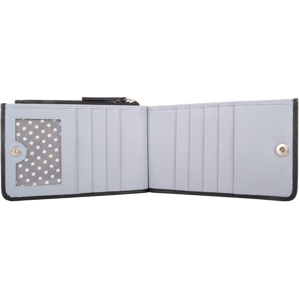 image 1 of Genuine Soft Leather RFID Protected Money Credit Card Holder Purse Grey | Black/Light Grey