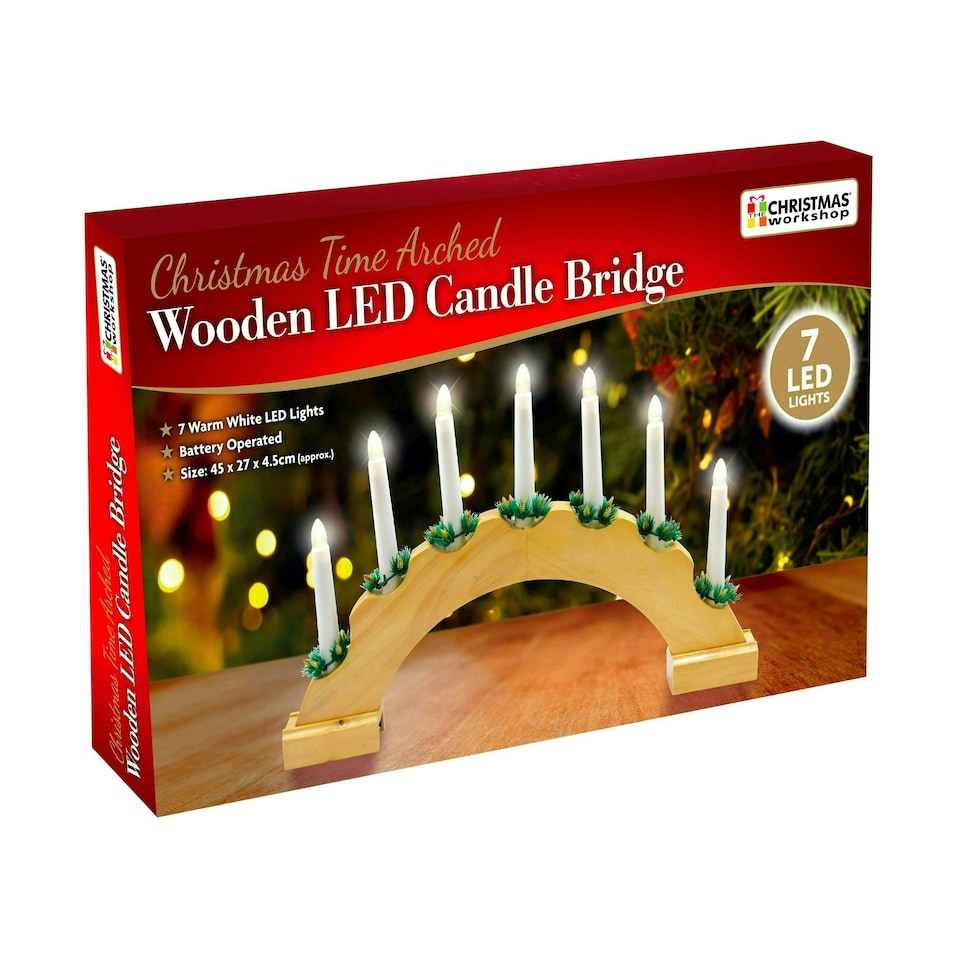image 1 of The Christmas Workshop 70859 Wooden Arched Christmas Candle Bridge