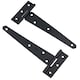 image 3 of 6in / 152mm Heavy Duty T Tee Hinges For Shed + Garden Gates Black Finish 8pc
