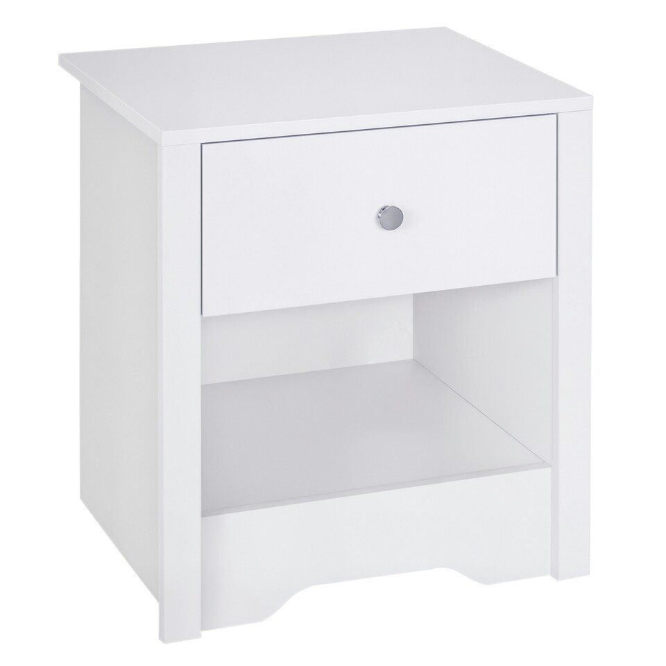 image 1 of HOMCOM Bedside Table Unit Drawer Shelf Cabinet Chest Solid Wood Bedroom