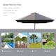 image 6 of Outsunny 4.4m Double-Sided Sun Umbrella Patio Parasol Solar Lights Khaki