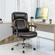 image 10 of COSTWAY Big & Tall Office Chair Adjustable Executive Chair Brown