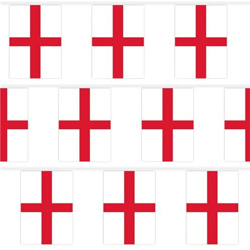 image 1 of England St George Flag Party Bunting 10m with 20 Flags