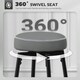image 3 of HOMCOM Swivel Bar Stools Set of 2, PU Leather Barstools with Footrest Grey