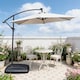 image 8 of Direct Wicker Cantilever Garden Parasol Outdoor Umbrella Sunshade with Crank Handle, Light Beige | Cream