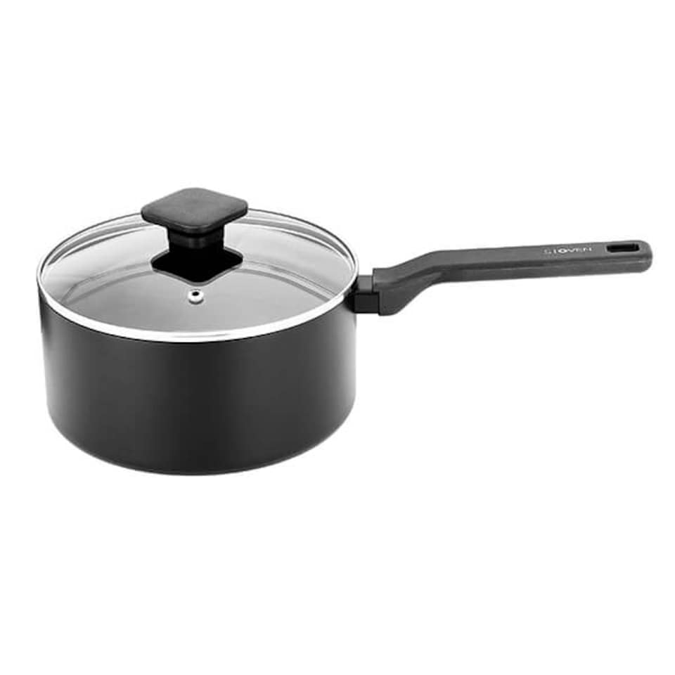 image 1 of Stoven Noir 20cm Non-Stick Saucepan with Lid