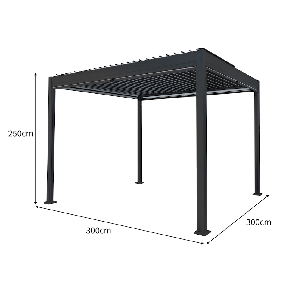 image 1 of Anthracite Aluminium Pergola With White Blinds - 3m x 3m