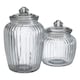 image 4 of Luca Set of Three Glass Jars with Gold Finish Lids