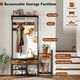 image 4 of COSTWAY Coat Rack Hall Tree with Shoe Storage Bench Brown | One Size
