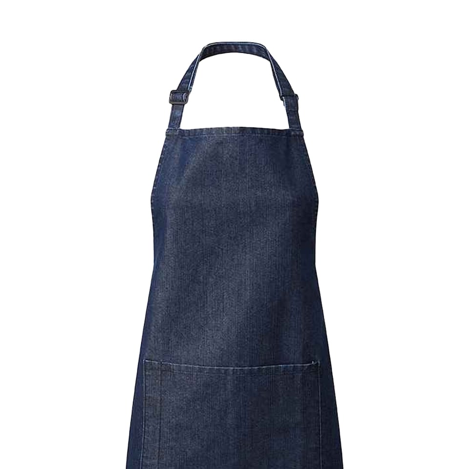 image 1 of Premier Unisex Adult Colours Pocket Full Apron | Blue | Indigo Denim | One Size | 1