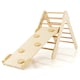 image 1 of COSTWAY 2-in-1 Triangle Climbing Set Wooden Toddler Climbing Triangle Ladder with Ramp
