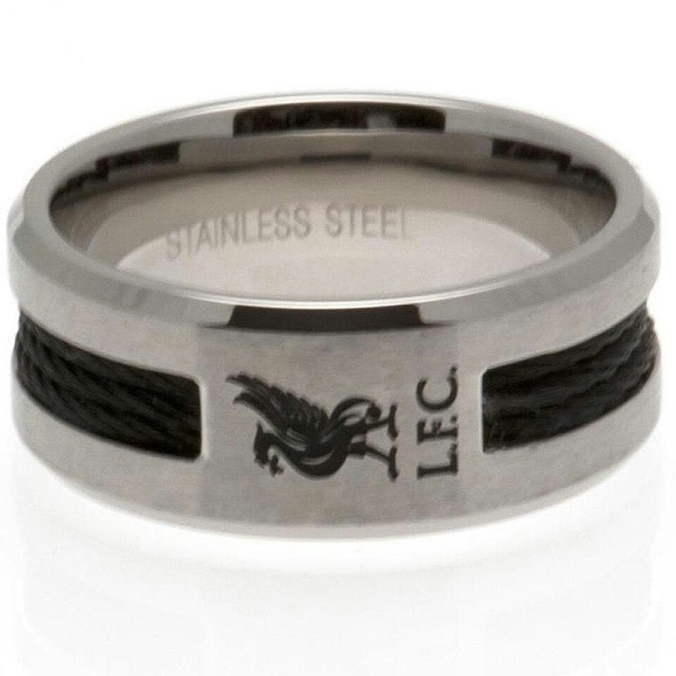 image 1 of Liverpool FC Black Inlay Ring - Silver - Medium