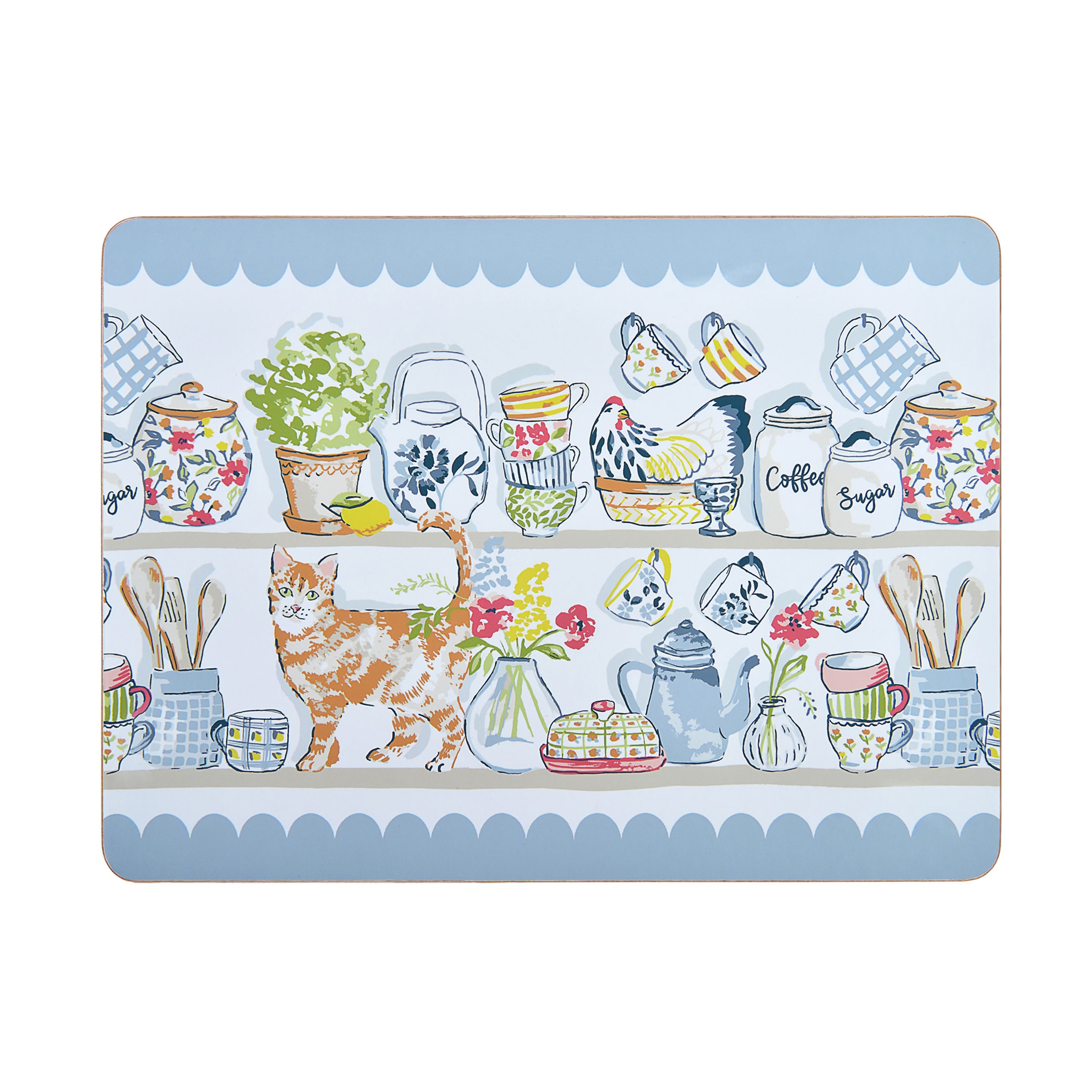 Ulster Weavers 'Pantry Cats' Floral Print Printed MDF Placemat (4 Pack)