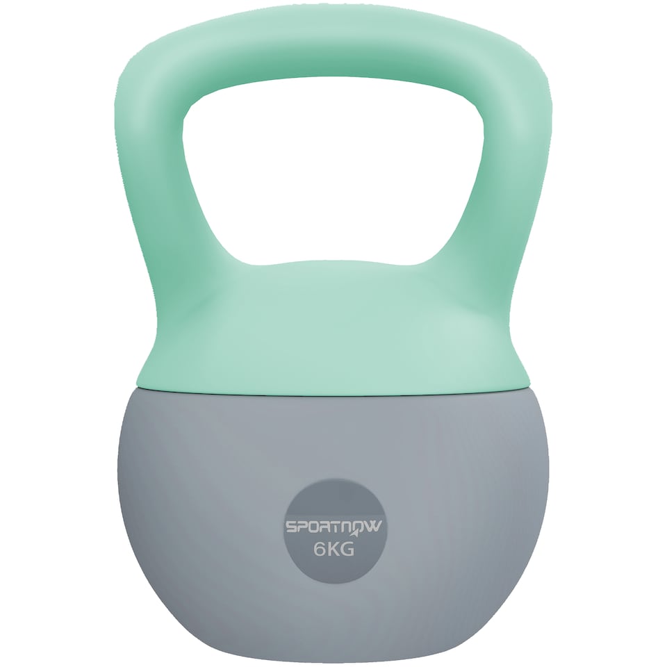 image 1 of SPORTNOW Kettlebell with Soft Body and Non-Slip Handle | Green | Grey and Green
