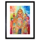 image 1 of Arabesque Building Vibrant Folk Art 9x7" Black Framed Wall Art Print