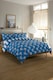 image 7 of 100% Soft Cotton Printed Sedge Piped Duvet Cover Set | Blue | Blue | Single