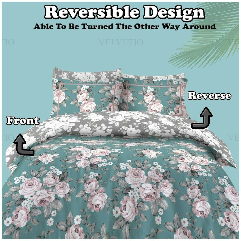 image 1 of VELVETIO Wilson Complete Duvet Cover Set with Fitted Sheet Breathable Bedding Quilt