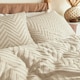 image 4 of Cosmo Living Tufted Chevron Duvet Set - Ivory - Single