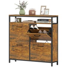 Industrial 4 Drawer Shoe Storage Rack Hallway Organiser