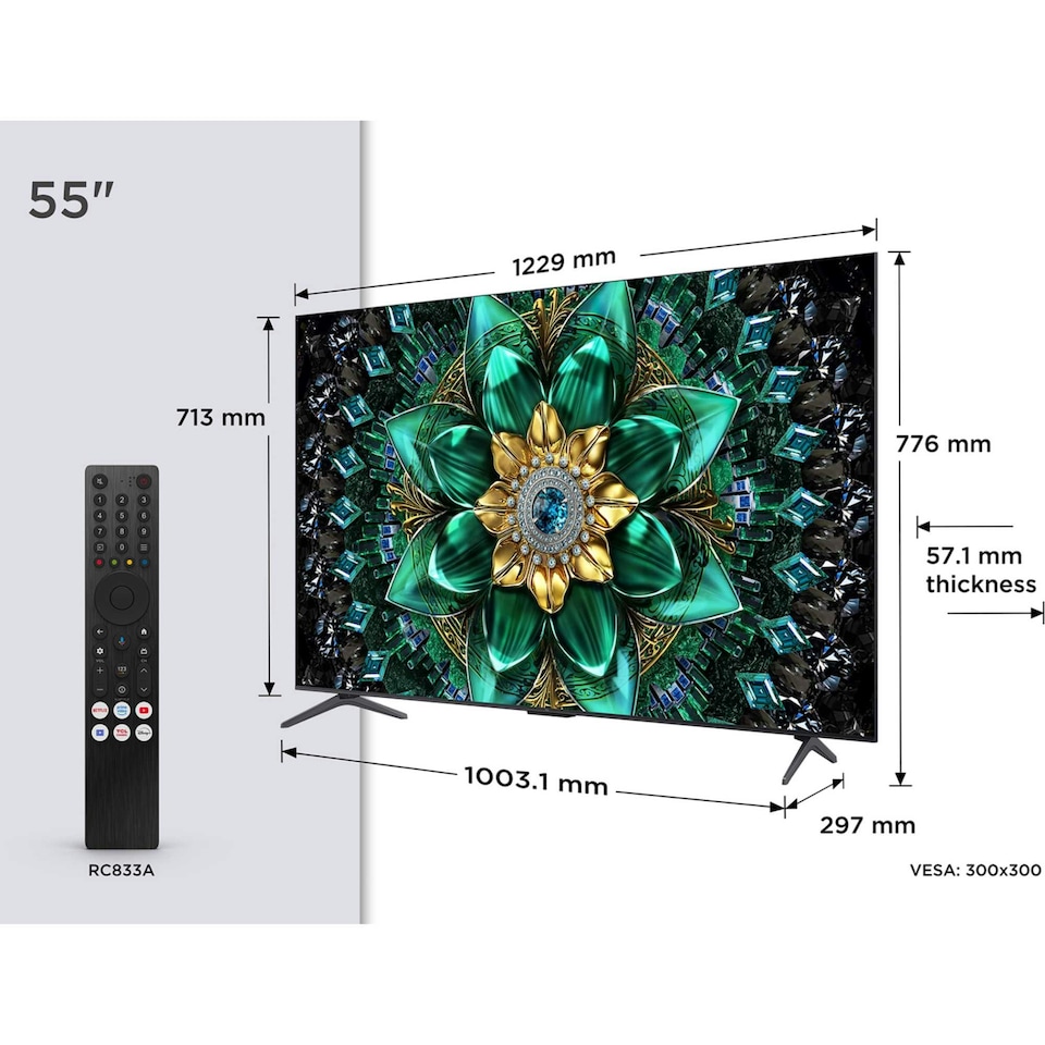 image 1 of TCL Q6C 55 inch 4K Ultra HD QD-Mini LED Google TV 55Q6CUK