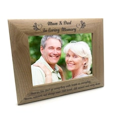 Mum and Dad Memorial Remembrance Photo Frame Brown | S